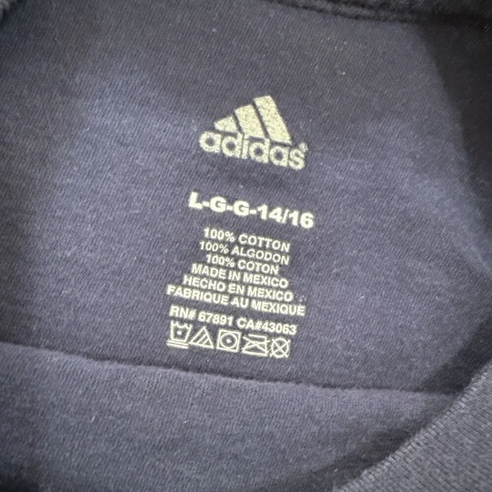New York City Football Club Shirt Adidas Boys Large Navy Long Sleeve Soccer Top